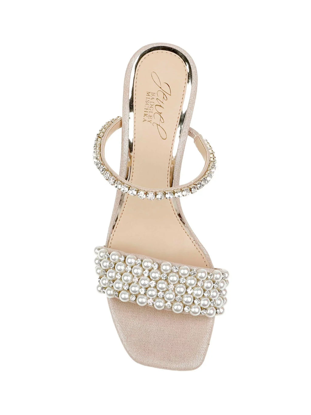 BADGLEY MISCHKA Womens Silver Embellished Orsen Square Toe Block Heel Slip On Heeled Sandal 6