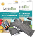 Moso Natural Mini Air Purifying Bags. A Scent Free Odor Eliminator for Shoes, Gym Bags and Sports Gear. Premium Moso Bamboo Charcoal Odor Absorber. (Two Packs of Two 75g Bags) 2 Year Lifespan! - Exclusive Design