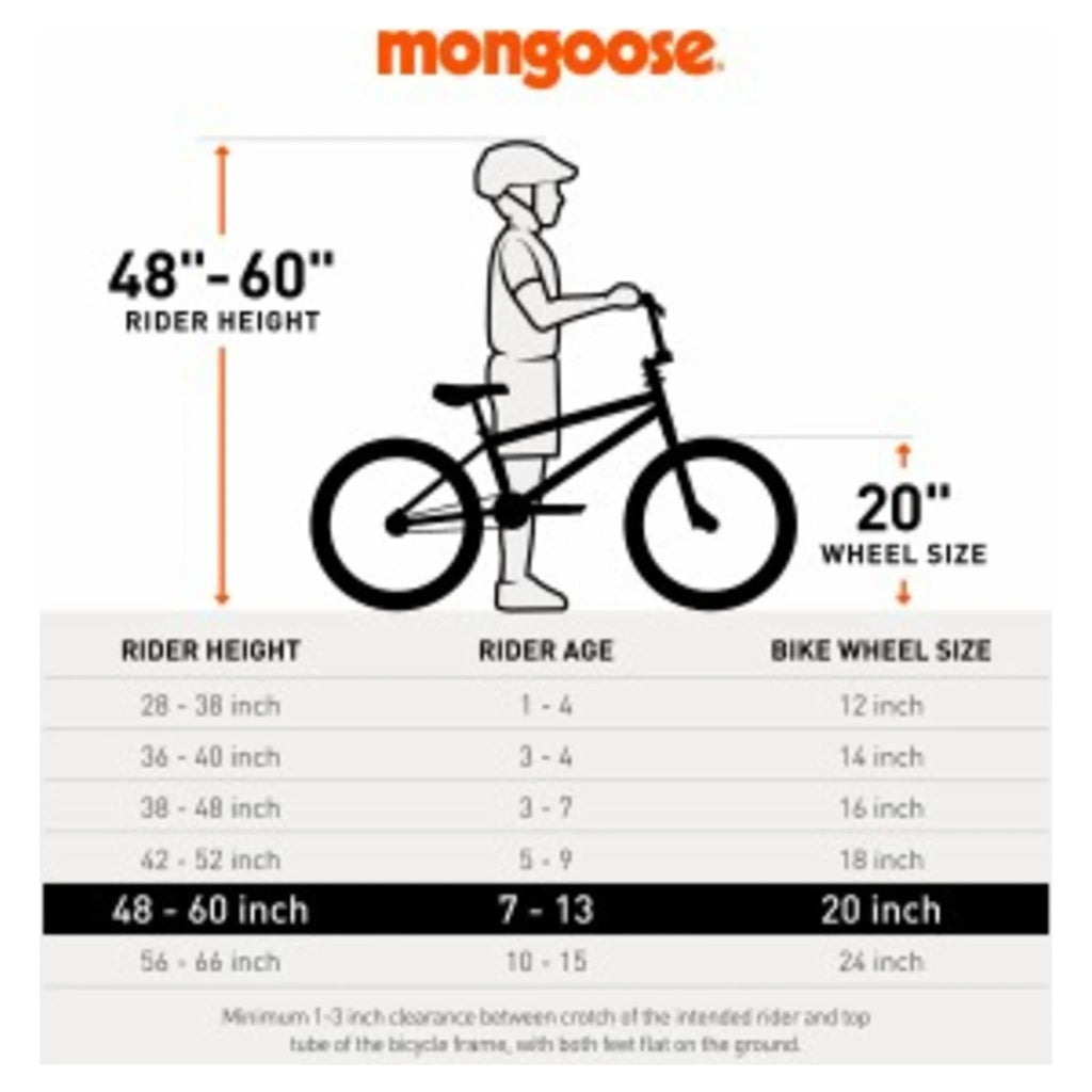 Mongoose Craze Boys and Girls 20 inch Kids BMX Bike, Ages 6+, Black and Mint - Exclusive Design