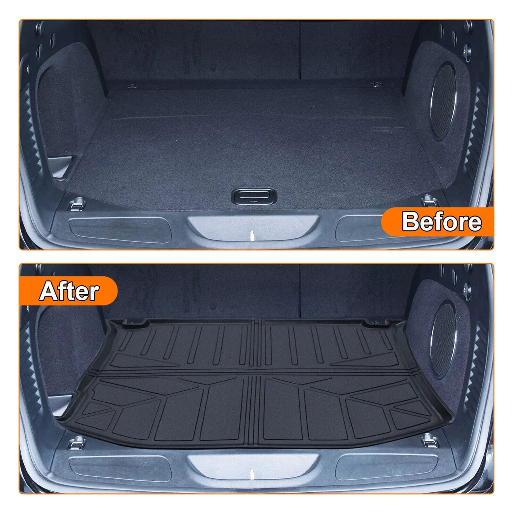 Stylish Trunk Mat Custom Fit Jeep Grand Cherokee 2011-2022 TPE Cargo Floor Carpet Rubber Car Rear Cargo Liner Protector All Weather Black