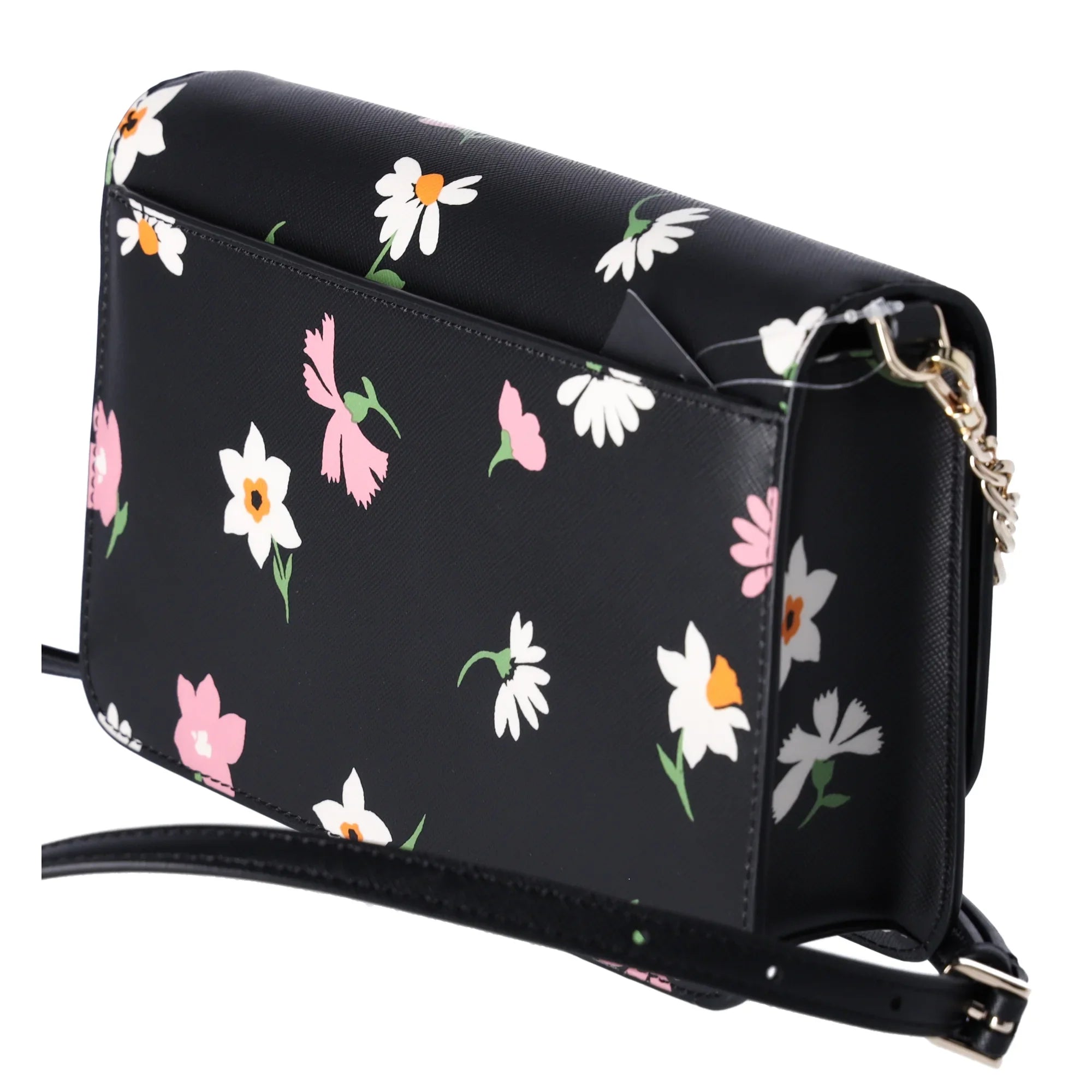 Kate Spade Madison Black Floral Waltz Flap Convertible Crossbody KF441 - Exclusive Design