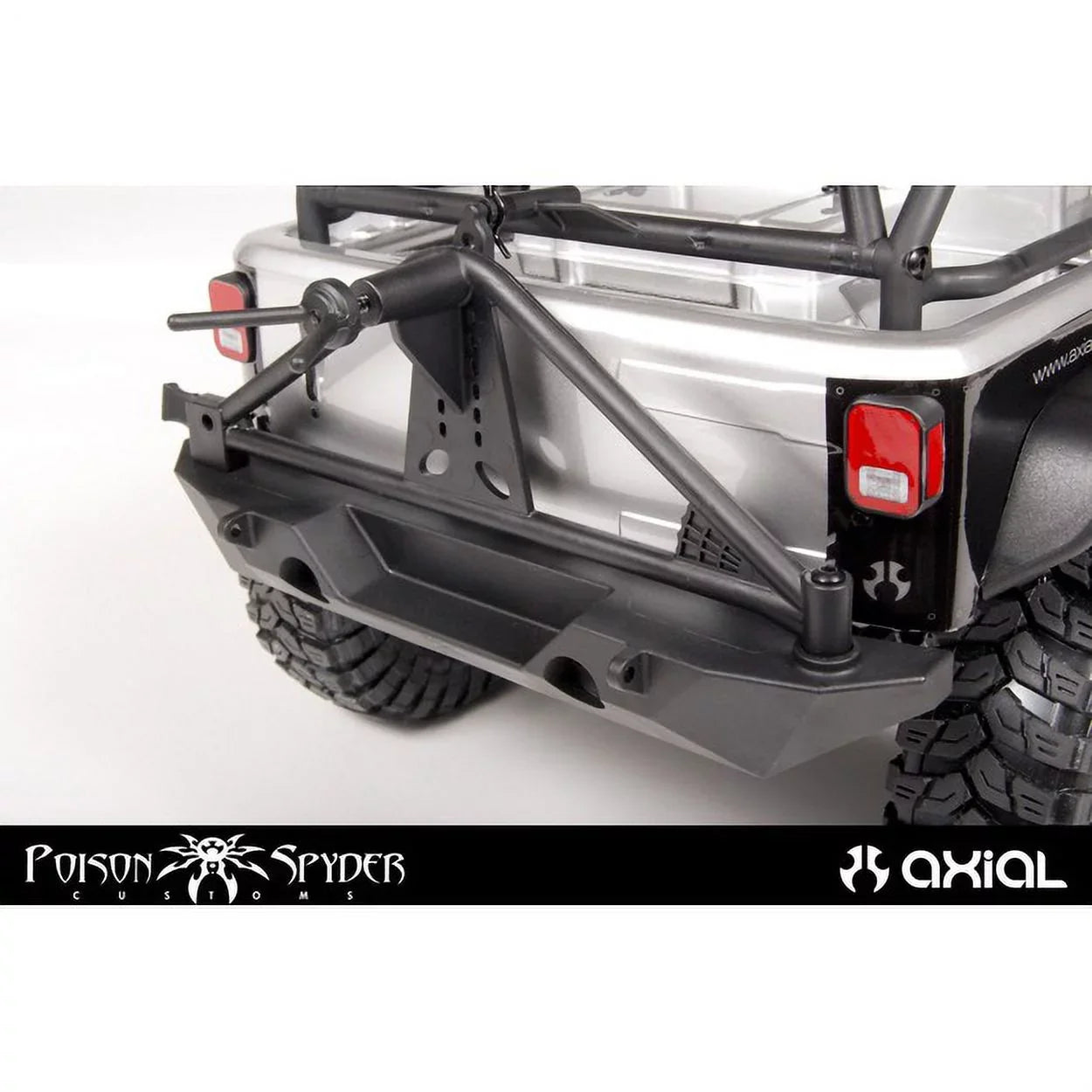Axial AX80126 RrBumper/TireCarrierSCX10/Poison Spyder/JK AXIC4349 Electric Car/Truck Option Parts