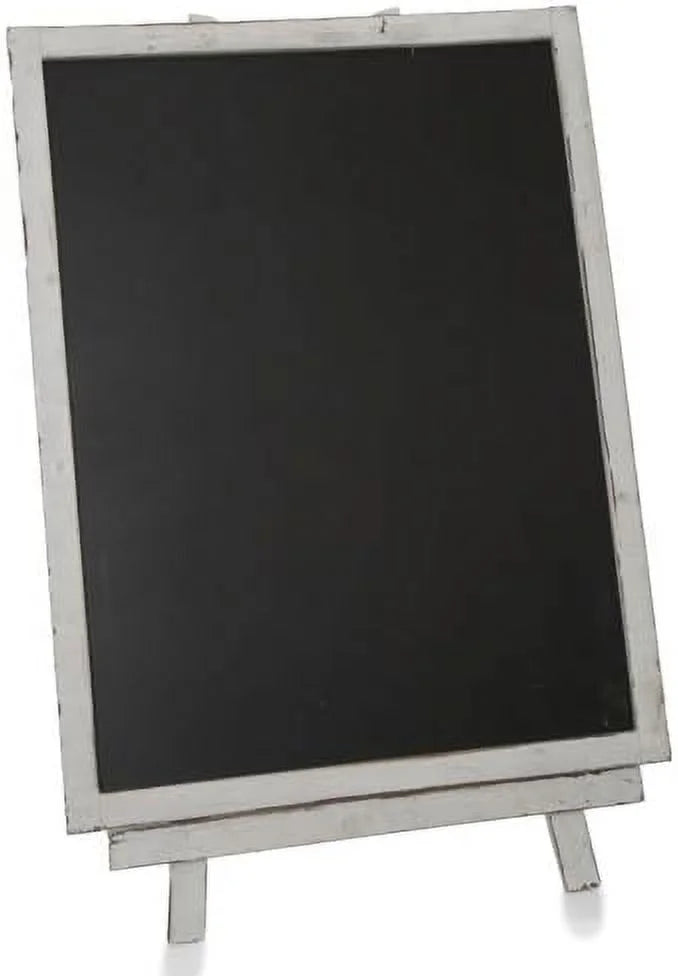 Stylish Wooden Chalkboard With Easel, Worn White