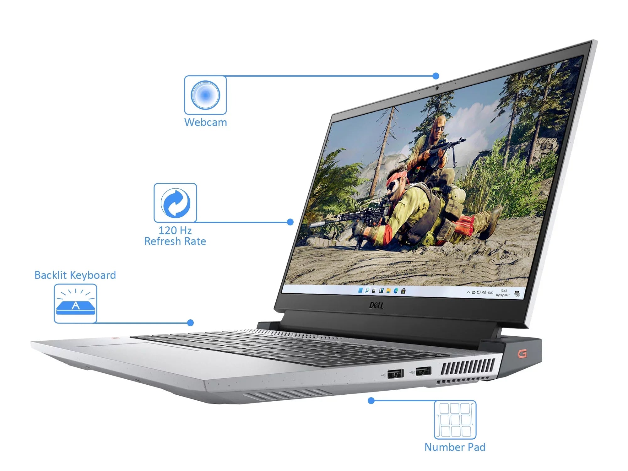 Stylish G15 15.6" FHD 120Hz Gaming Notebook, AMD Ryzen 7 5800H, NVIDIA GeForce RTX 3050 Ti, 8GB RAM, 512GB PCIe SSD, Phantom Grey, Windows 11 Home