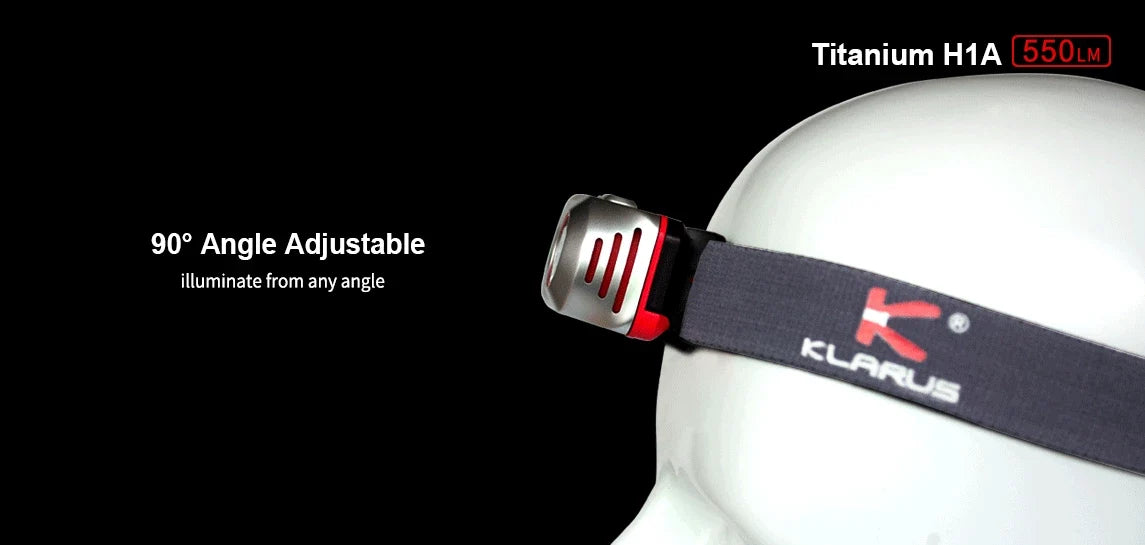 Klarus H1A Rechargeable Headlamp -550 Lumens -CREE XP-L V6 LED -Battery Included - Exclusive Design