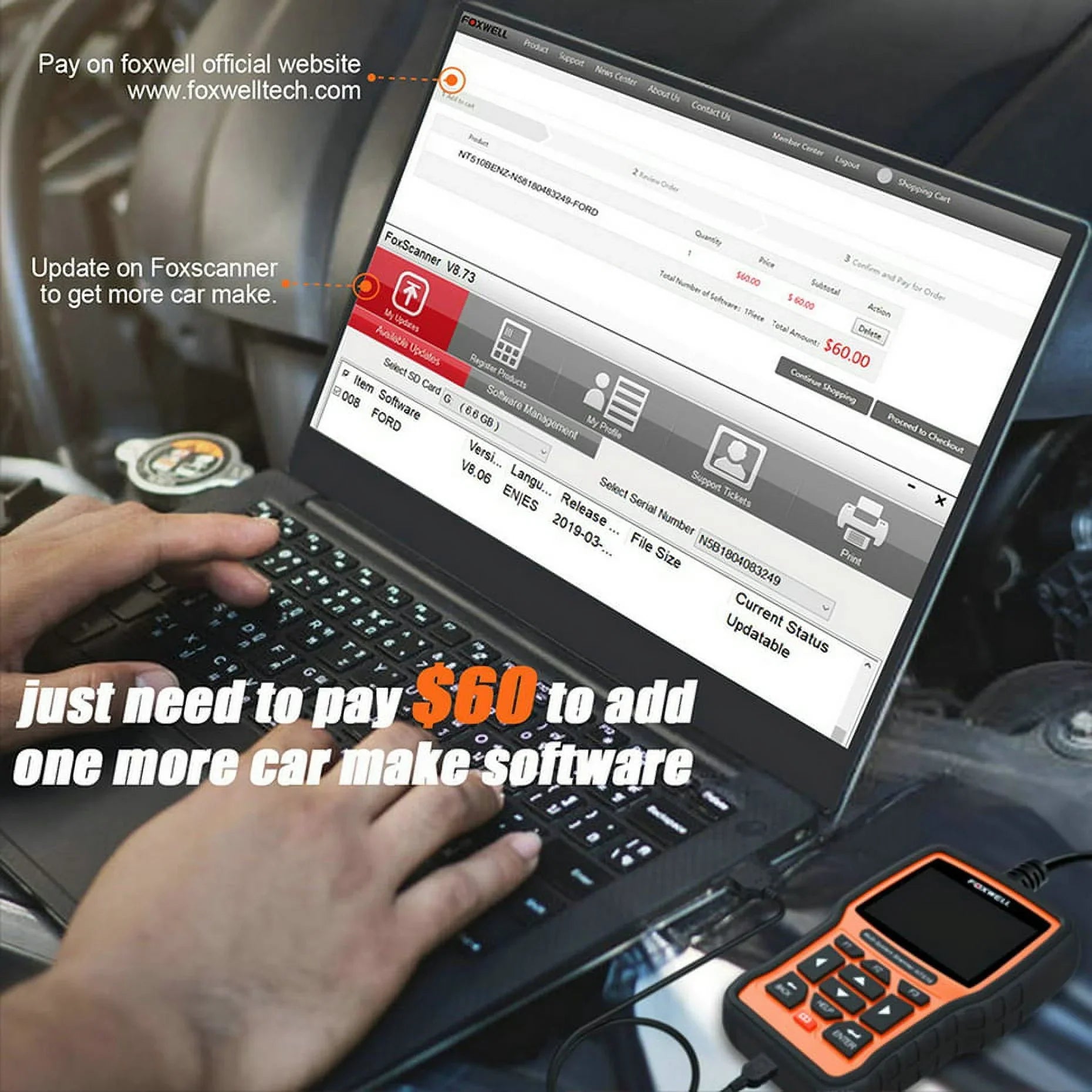 FOXWELL Pofessional All System OBD2 Scanner For Mercedes-benz SAS DPF BRT Multi Reset Bi-Directional Test Auto Car Diagnostic Tool - Exclusive Design