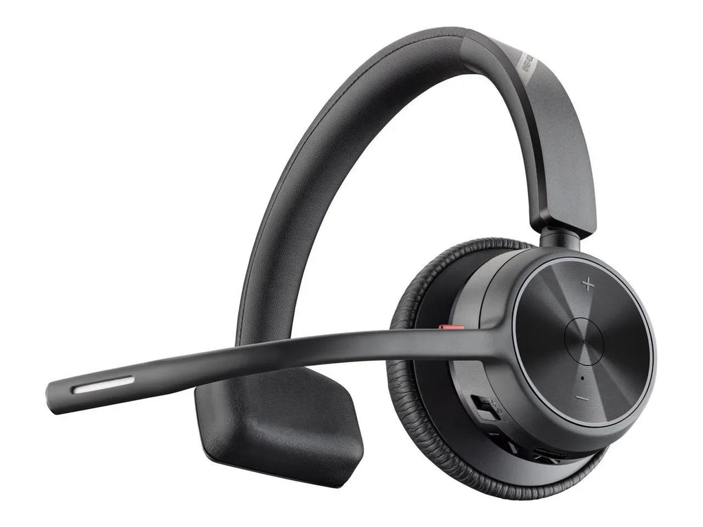 Poly Voyager 4310 USB-C Headset with Charge Stand - Siri, Google Assistant - Mono - Wireless - Bluetooth - 298.6 ft - 20 Hz - 20 kHz - Over-the-head, On-ear - Monaural - Ear-cup - Electret Condense...