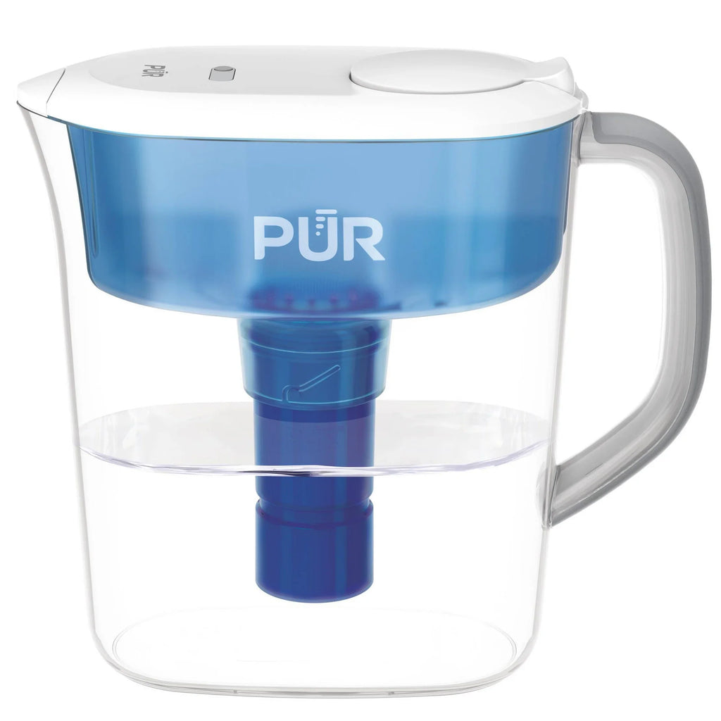 PLUS 11 Cup Water Pitcher Filtration System White/Blue PPT110WA