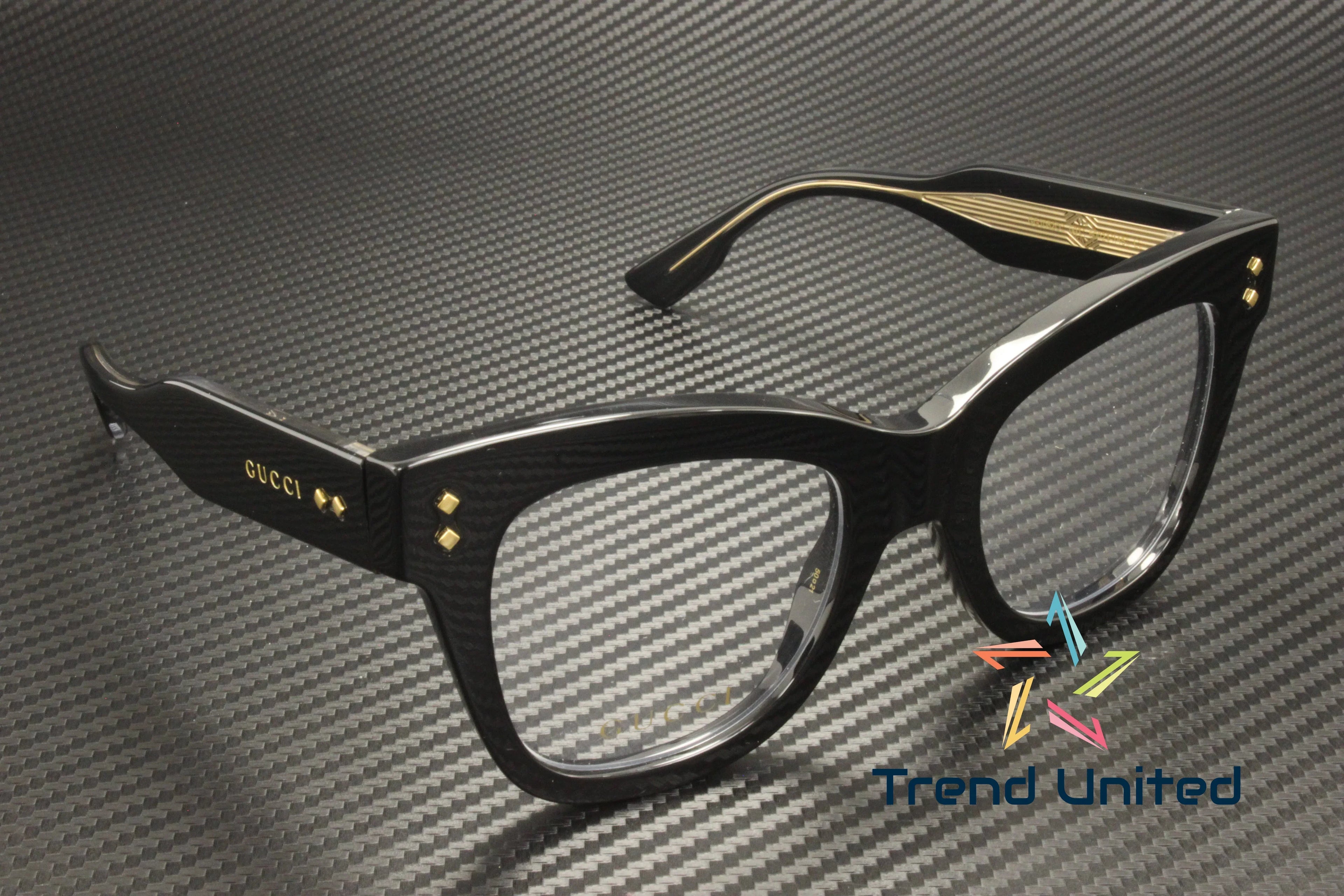 GUCCI GG1082O 001 Cat Eye Acetate Black Demo Lens 50 mm Women's Eyeglasses - Exclusive Design