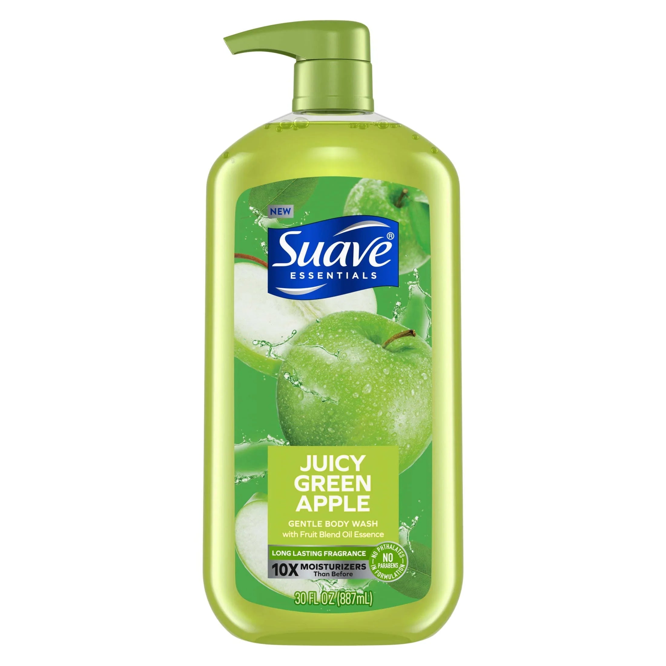 Stylish Suave Essentials Gentle Body Wash; Juicy Green Apple; 30 oz