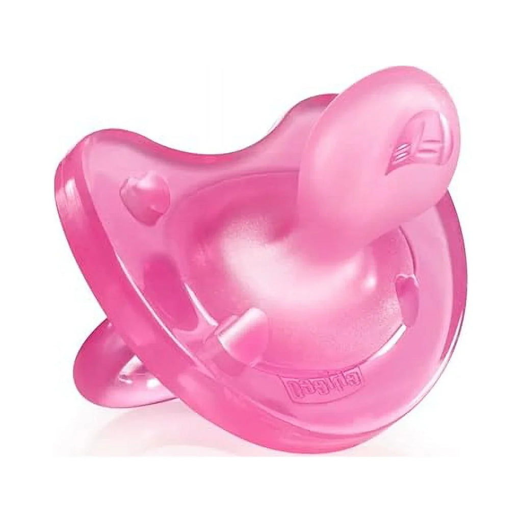 Stylish Chicco Physio Soft Baby Soother with Unique Shape to Support Psychological Breathing, Teether & Pacifier for Toddlers, BPA Free, 16-36M (Pink)