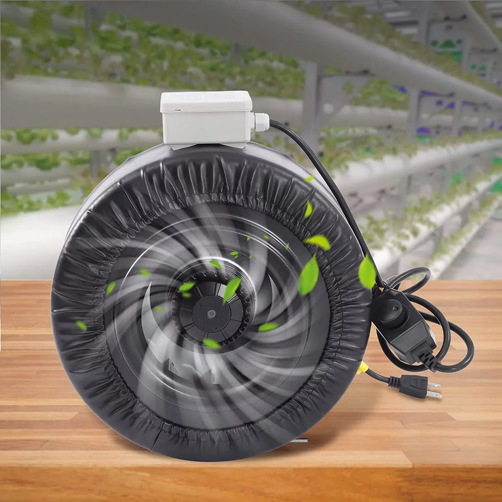 FETCOI Grow Tent Fan 8 Inch Inline Fan Industrial Grade Duct Exhaust Fan Combinable with HEPA Filter & Carbon Filter Powerful Booster Fanwith Speed Controller - Exclusive Design