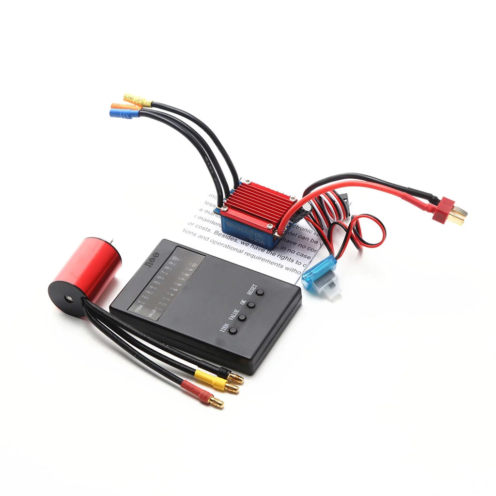Stylish S2435 4800KV Brushless Motor 4P Sensorless 25A Brushless ESC Electric Speed Controller Programming 2.2KG Servo for 116 118 RC Car Truck