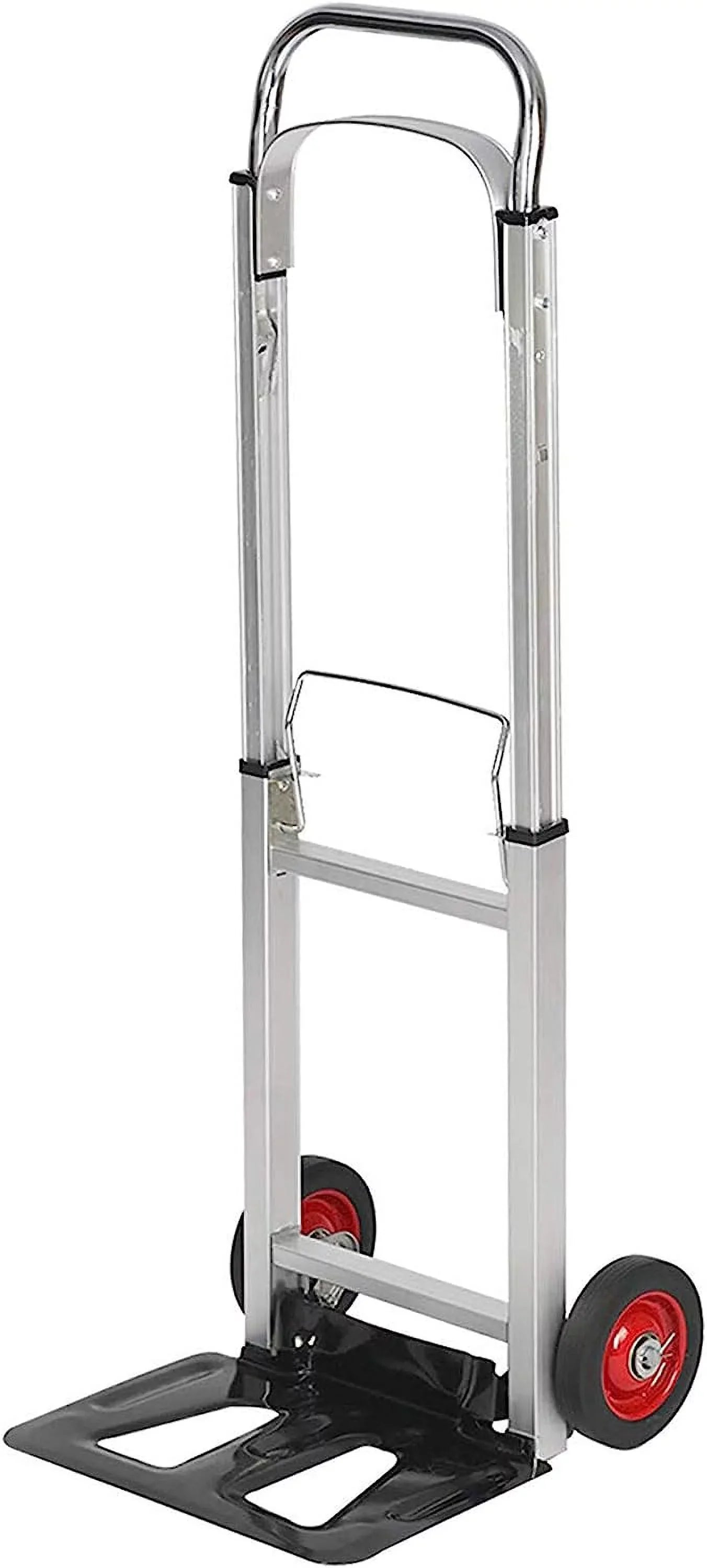 Aluminum Foldable Hand Truck with Telescoping Handle and Rubber Wheels Heavy Duty Compact Luggage Cart Portable Trolley for Travel, Shopping or Industrial - Exclusive Design