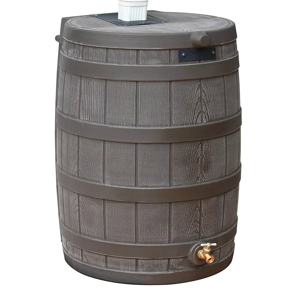 Stylish Good Ideas Rain Wizard 50 Gallon Rain Barrel Water Collector, Oak (2 Pack)