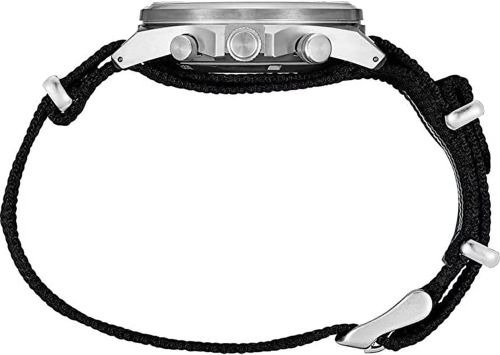 Seiko Men's Stainless Steel Japanese Quartz Dress Watch with Nylon Strap, Black, 22 (Model: SSB409) - Exclusive Design