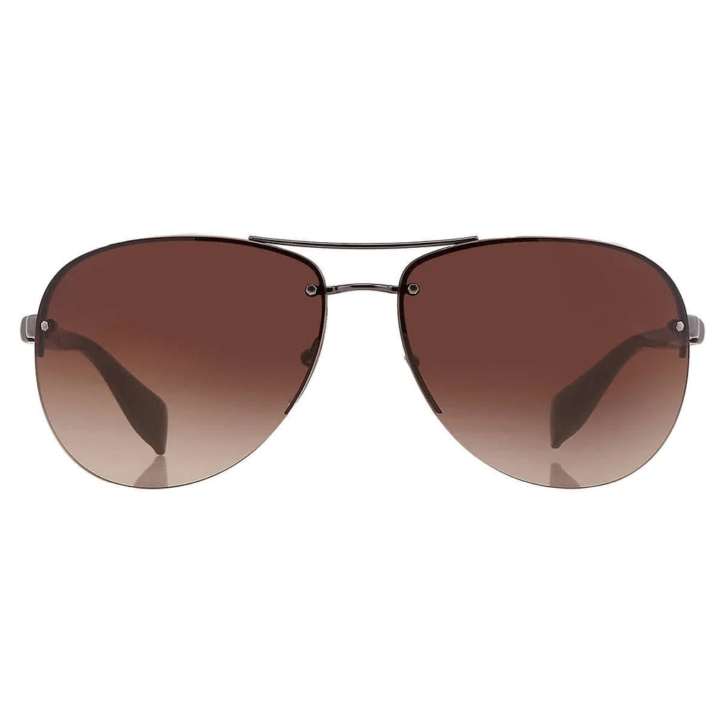 Prada Men's Gradient Linea Rossa PS56MS-5AV6S1-65 Brown Aviator Sunglasses - Exclusive Design