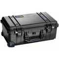 1510LFC Laptop Overnight Watertight Carry On Hard Case with Foam Insert, Laptop Sleeve & Wheels - Charcoal Black - Exclusive Design