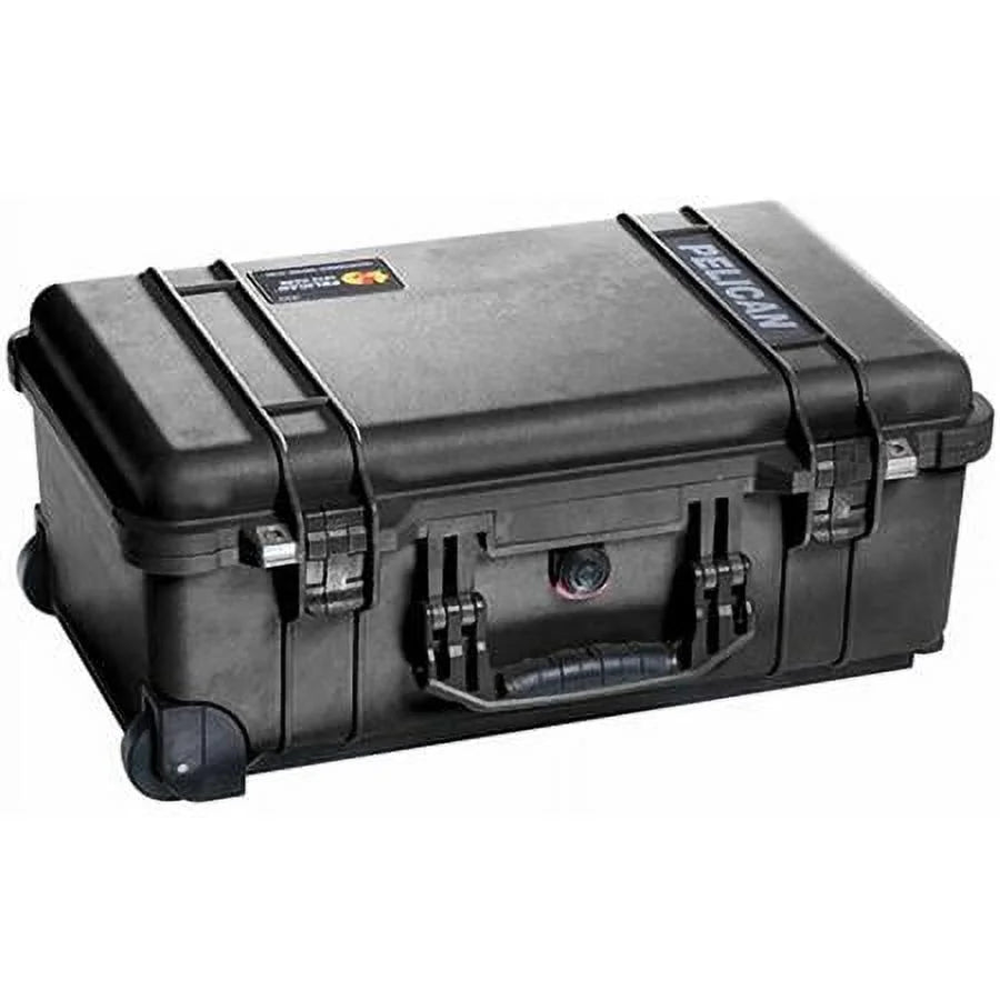 1510LFC Laptop Overnight Watertight Carry On Hard Case with Foam Insert, Laptop Sleeve & Wheels - Charcoal Black - Exclusive Design