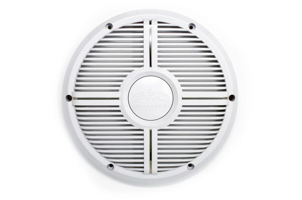 Wet Sounds Revo 12" Subwoofer, Grill, & RGB LED Ring - White Subwoofer & White Closed Face XW Grill - 4 Ohm - Exclusive Design