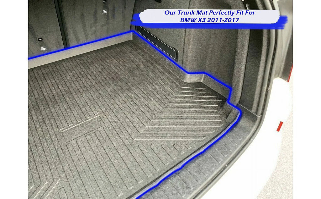 EACCESSORIES EA Cargo Liner â Trunk Mat for BMW X3 2011-2017 â Weather-Resistant Trunk Mats for Cars with Raised Lip â Non-Slip Car Trunk Mat Rubber â Easy to Install â Laser Pre-Cut Design