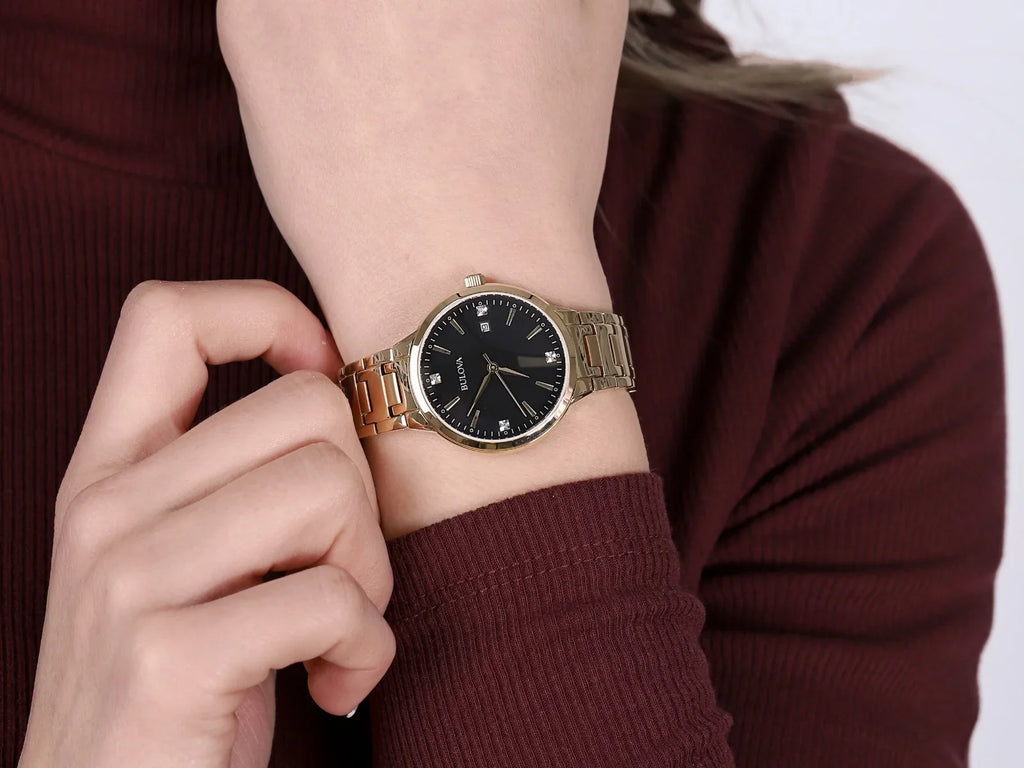 Bulova Women's Gold-Tone Stainless Steel Bracelet Watch 97P147 - Exclusive Design
