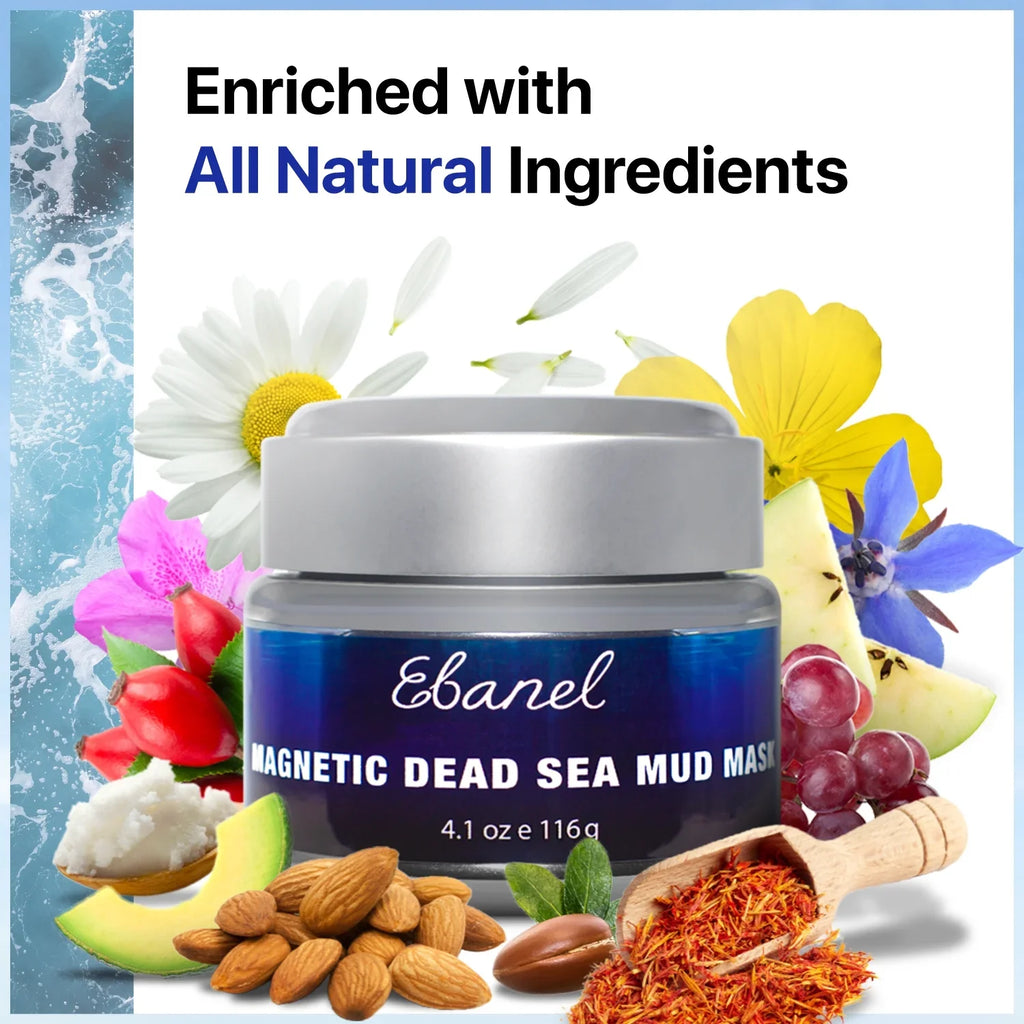 Stylish Ebanel Magnetic Dead Sea Mud Mask for Face, 4.1oz Deep Pore Cleansing Moisturizing Face Mask