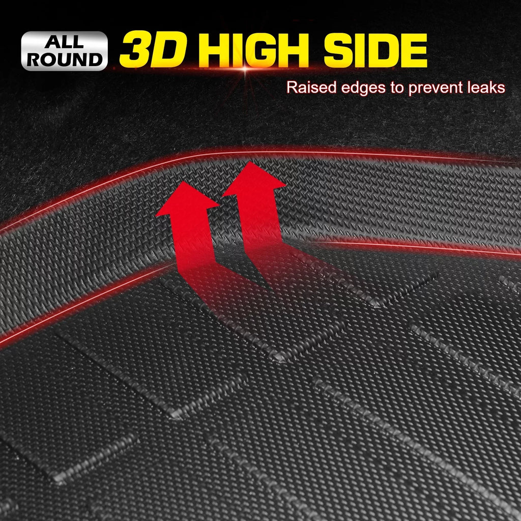 Ikon Motorsports Trunk Mat Compatible With 2023 Honda CR-V, Black 3D Molded Car Rear Carpets Liner Protection TPE Thermo Plastic Elastomer All Weather Boot Tray Cover Protector Pad