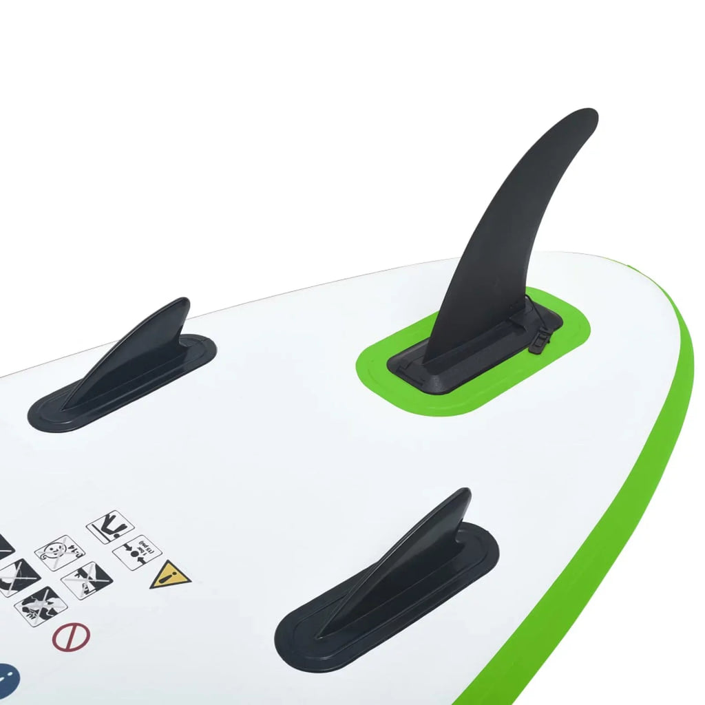Walmeck Inflatable Paddleboard Set Green and White - Exclusive Design