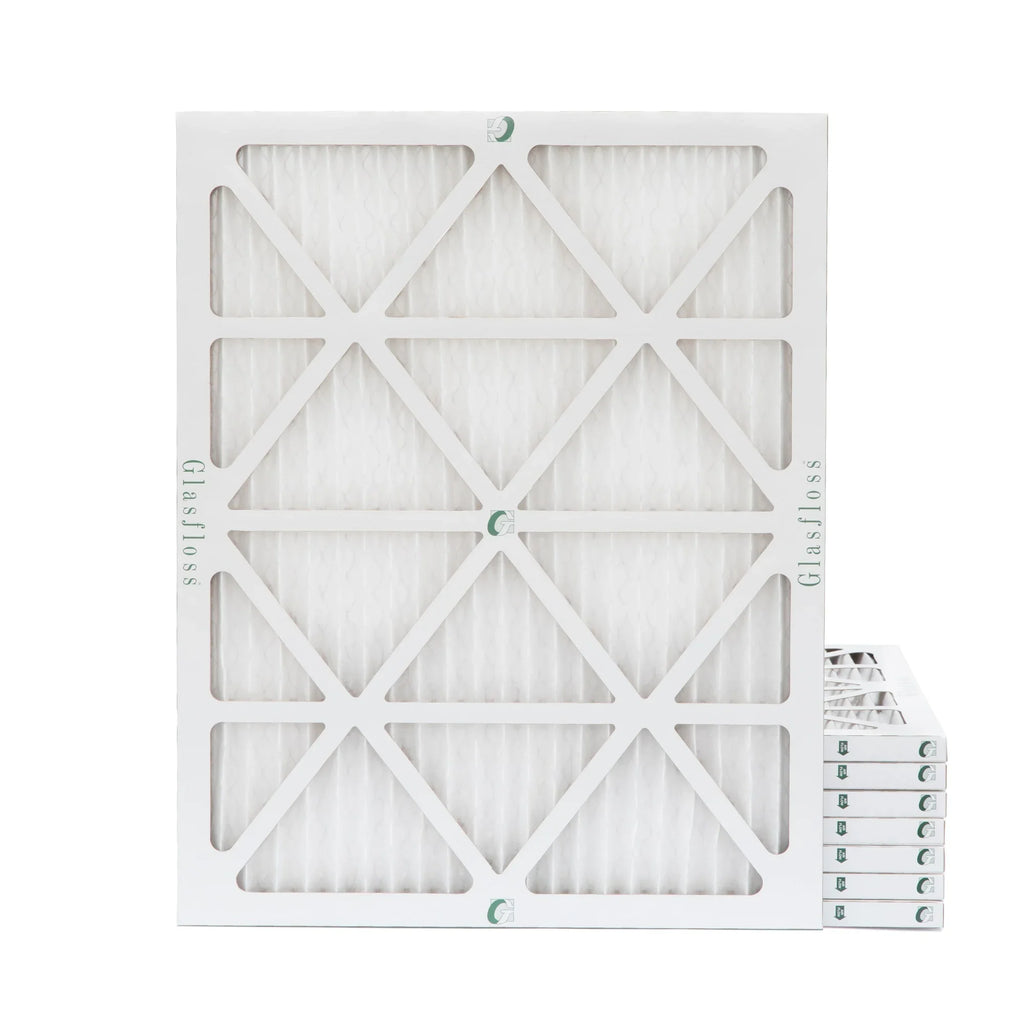 16x20x1 MERV 10 Pleated AC Furnace Air Filters by Glasfloss Industries. ( 8 Pack ) Exact Size: 15-1/2 x 19-1/2 x 7/8 - Exclusive Design