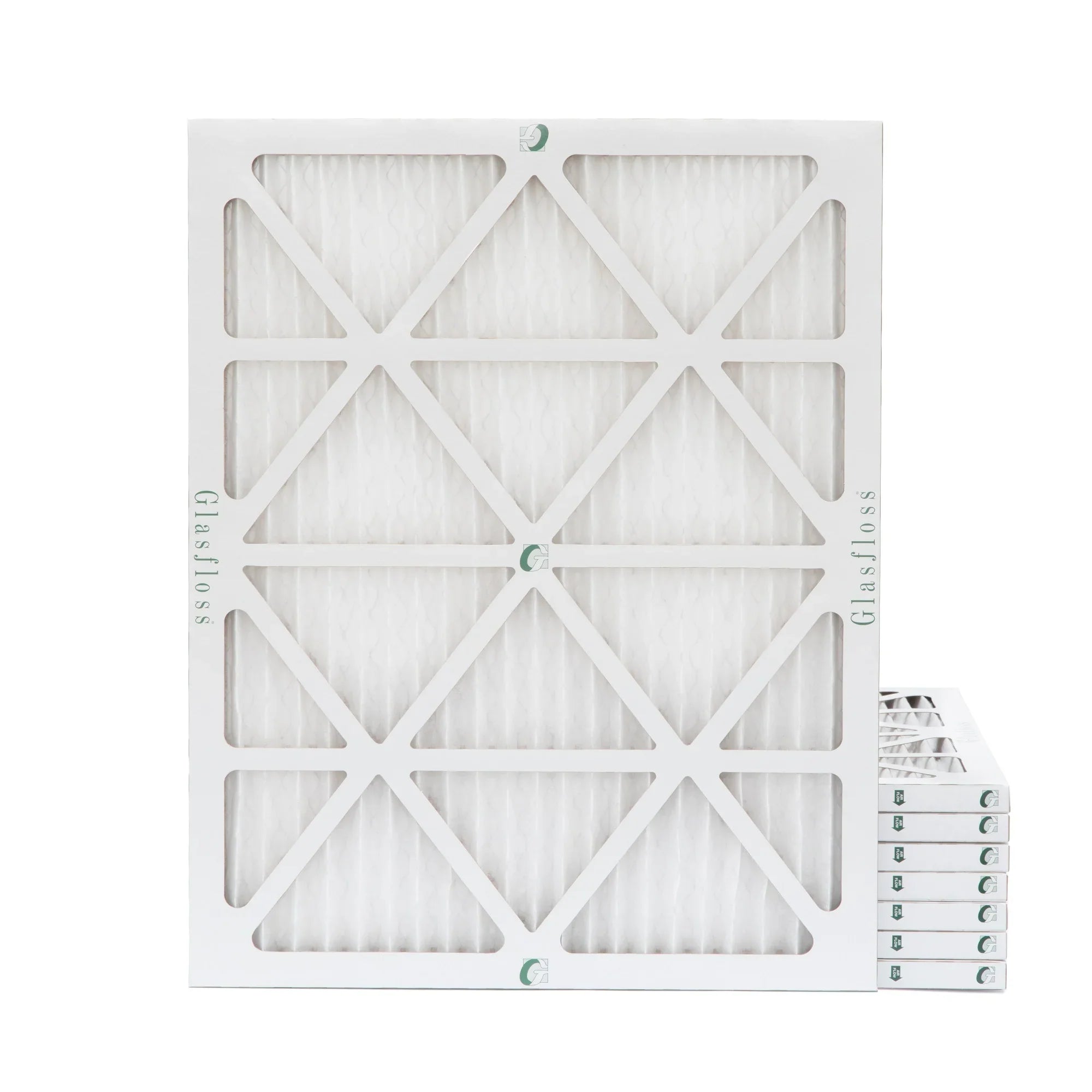 16x20x1 MERV 10 Pleated AC Furnace Air Filters by Glasfloss Industries. ( 8 Pack ) Exact Size: 15-1/2 x 19-1/2 x 7/8 - Exclusive Design