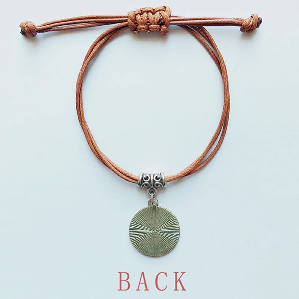 biscuit cup ice ball bracelet leather hide rope wristband brown jewelry - Exclusive Design