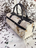 Stylish Duffle bag hair on leather bag Cow hide bag travel bag weekender Travel, Sports & Gym Luggage Bag
