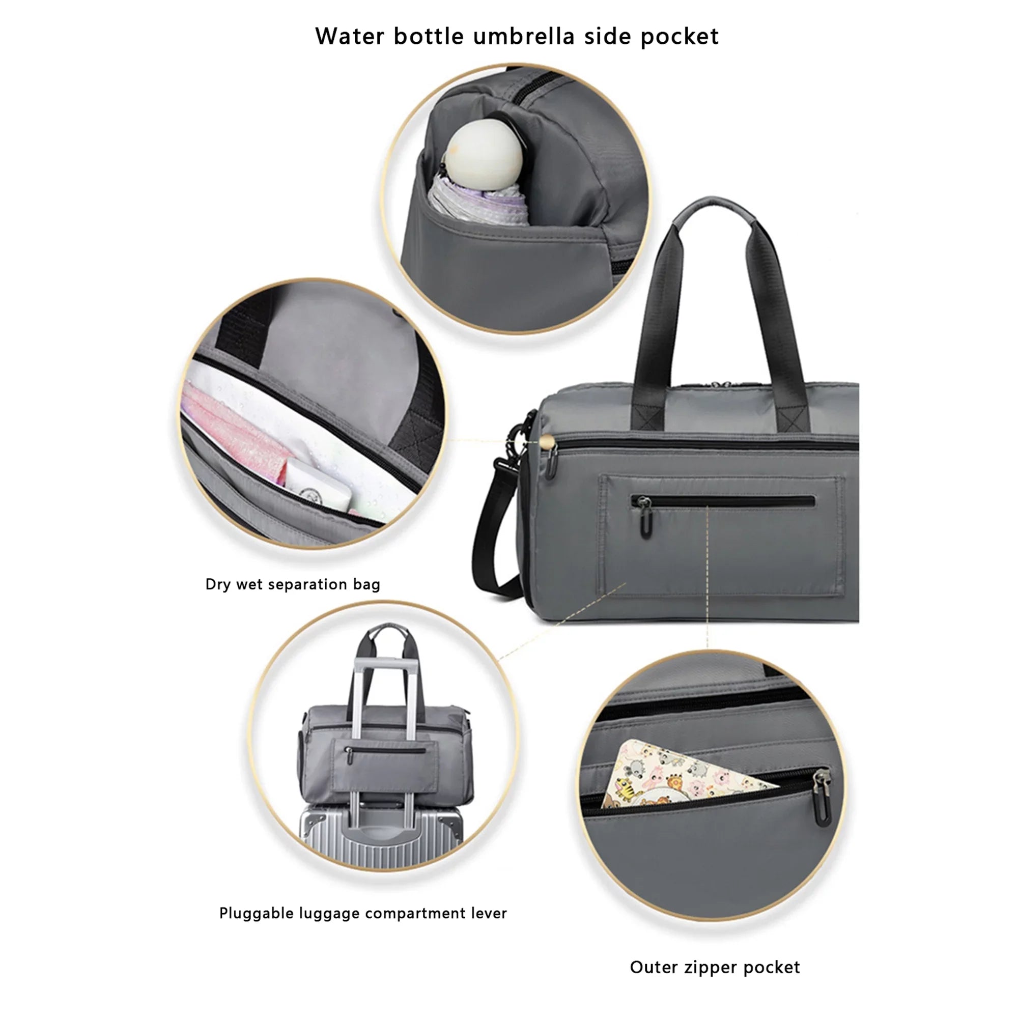 Stylish Tsseiatte Travel Duffel Bag for Women Men Overnight Bag Small Sports Bag with Dry Wet Pocket and Shoes Compartment
