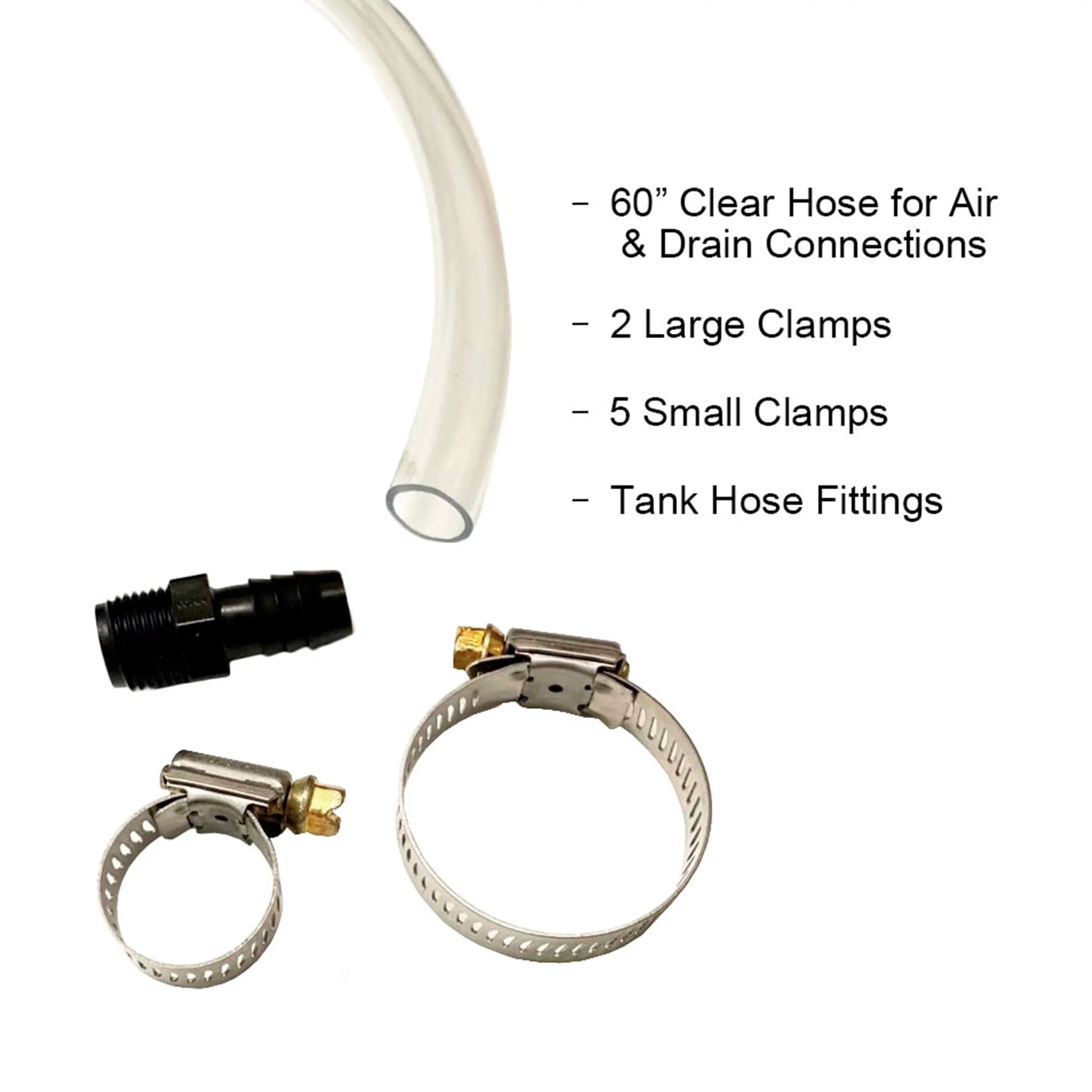 Fresh Water Tank Accessory Hose Connection Kit - RV, Concession, Trailer, Camper