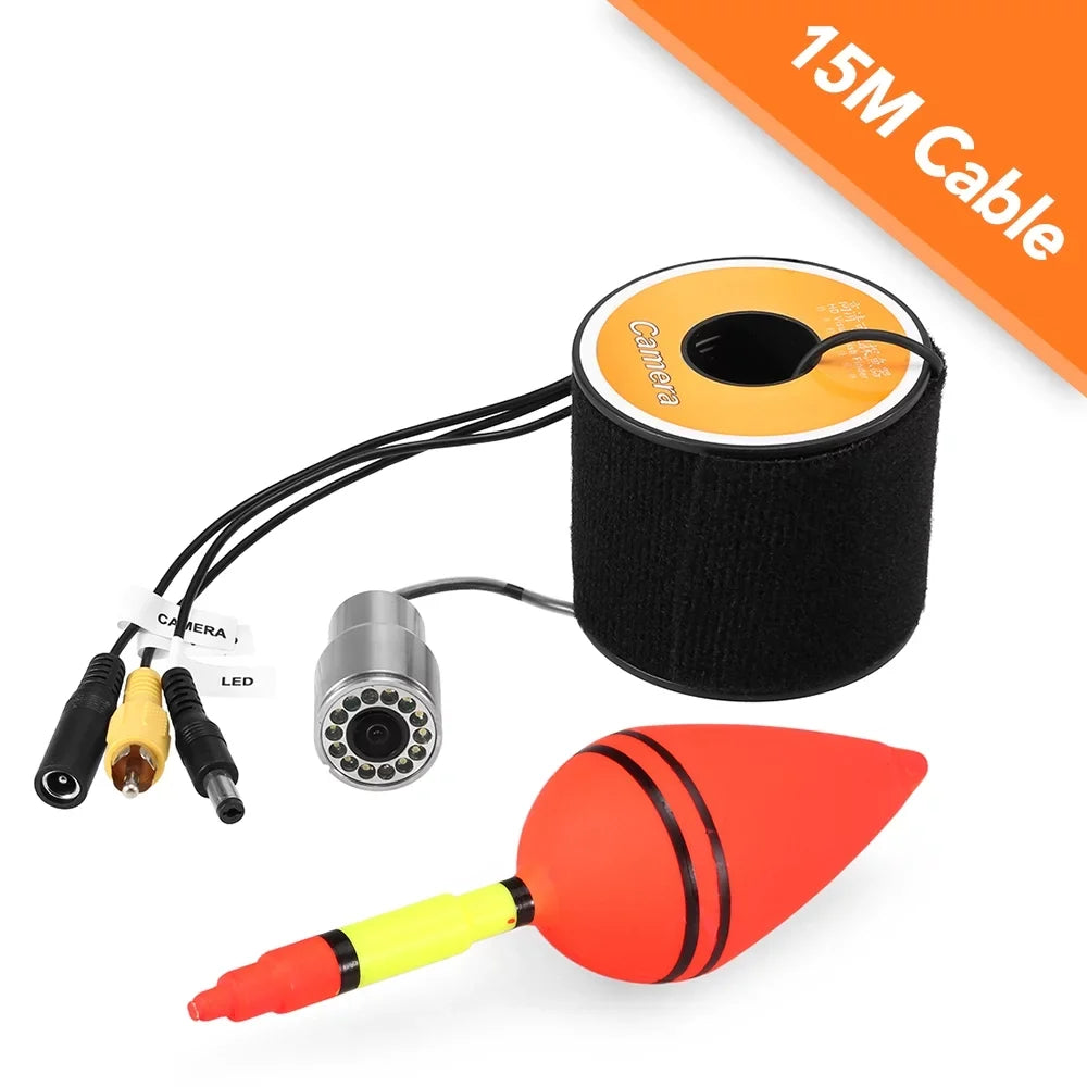 Dazzduo Fishing Camera,Ice Camera 15m/30m/50m Camera 12 LEDs Camera Shape Boat Ice 1200TVL Camera 15m/30m/50m Cable Fish Shape Boat Boat Ice Camera Waterproof 1200TVL Camera 12 Waterproof Fish Shape