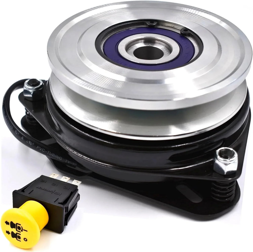 HD Switch 462715 GT1 High Torque 110ftlb (OEM 95) BigBearing Billet Pulley Blade PTO Clutch & 10A 483957 PTO Switch fits Scag 462715 Liberty Z & Scag Freedom Z GT1-CH03L, GT1CH03L Zero Turn Lawn Mower
