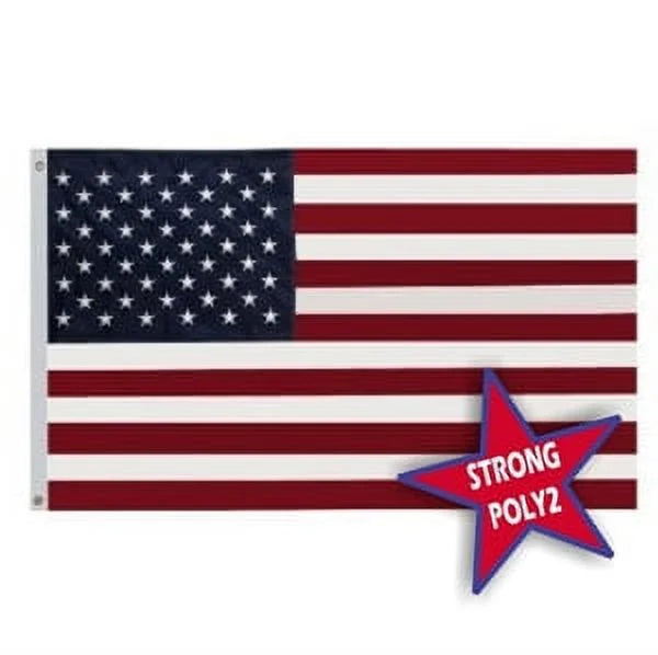 4'x6' POLYWAVEZ US POLY II FLAG CH&G - Exclusive Design