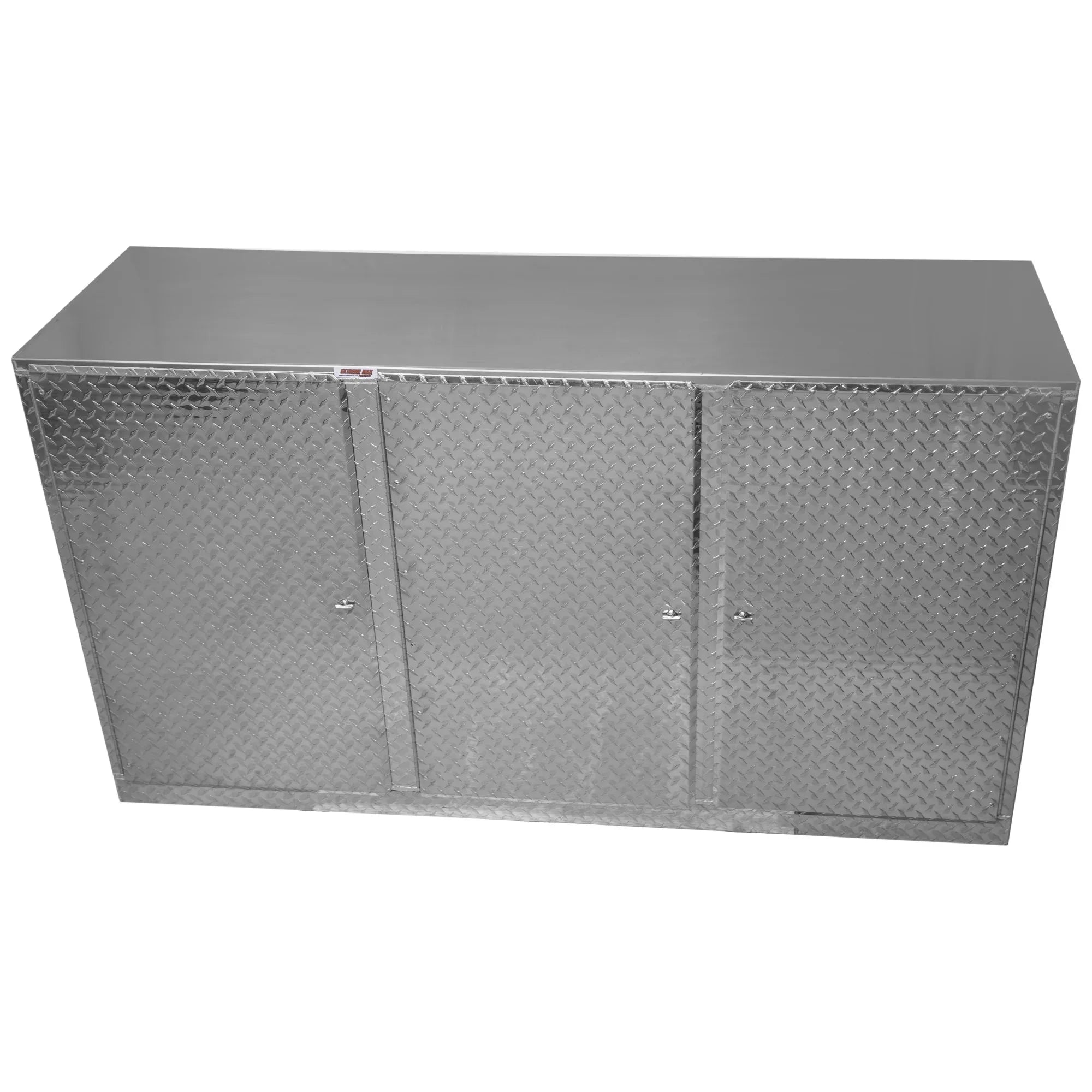 Extreme Max 5001.6418 Diamond Plated Aluminum Base Cabinet for Garage, Shop, Enclosed Trailer - 72", Silver - Exclusive Design