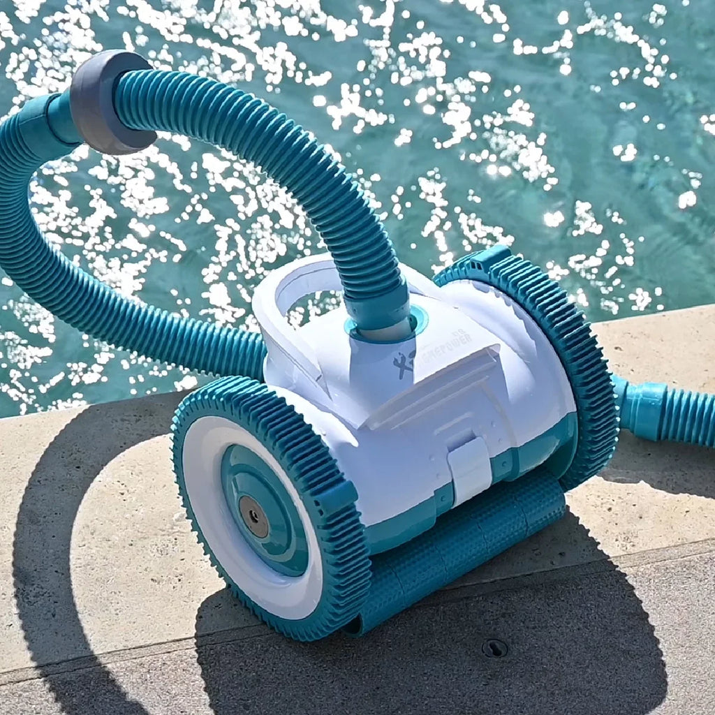 Stylish XtremepowerUS Automatic Suction Side Swimming Pool Cleaners Wall Climbing Function for Inground Pool with Hose Set