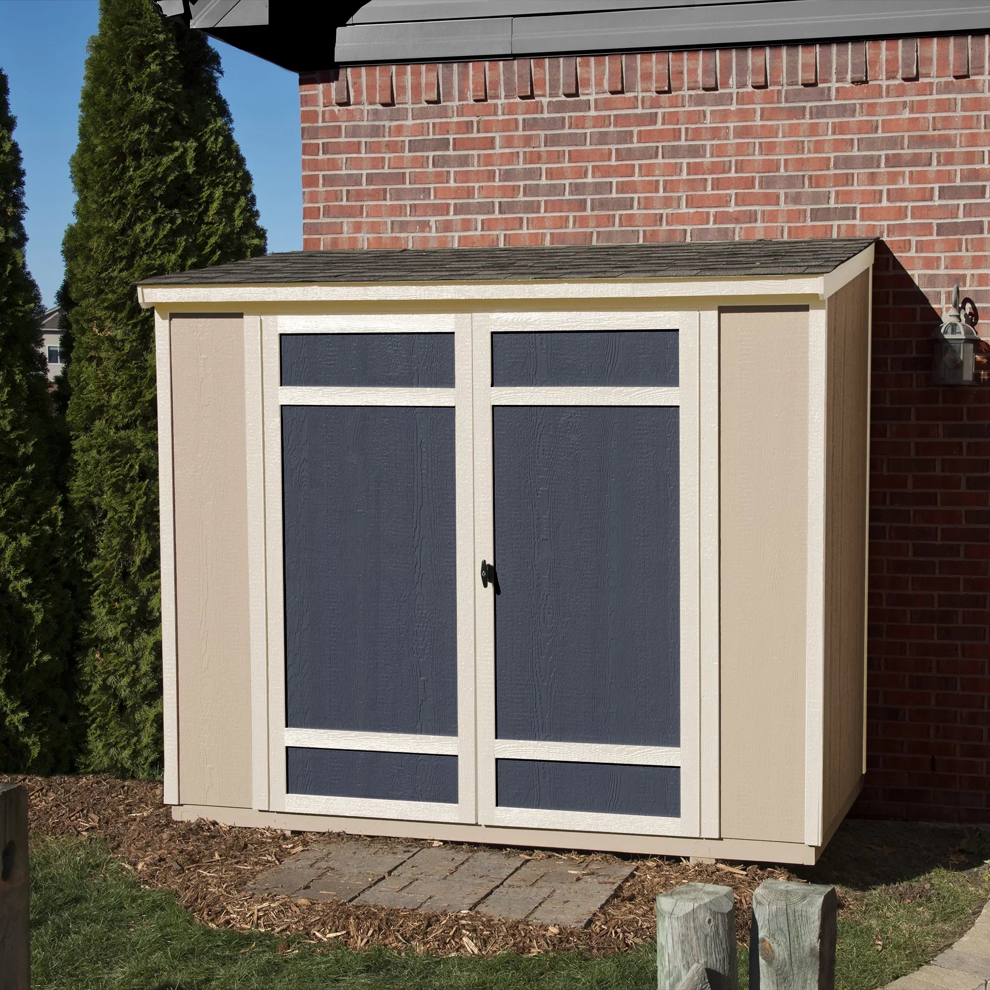 Handy Home Products Fremont 4 ft. x 8 ft. Lean-To Storage Shed - Exclusive Design