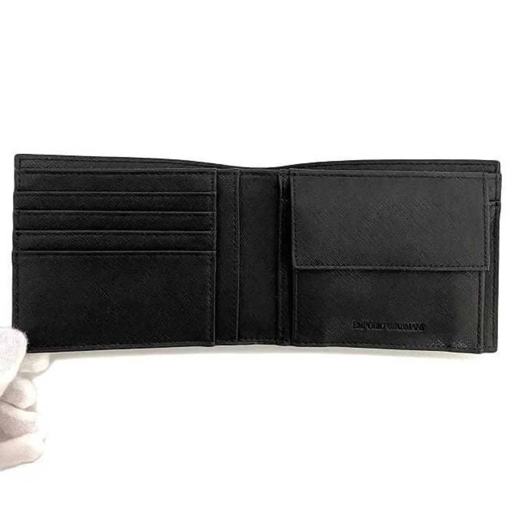 Pre-Owned Emporio Armani folio wallet black white Y4R165 leather EMPORIO ARMANI men's (Like New) - Exclusive Design