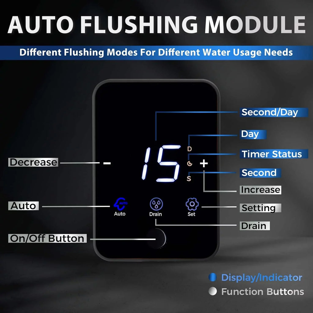 iSpring WSP100ARJ-BP Whole House Prefilter, Spin-Down Sediment Water Filter with Bypass, Upgraded Clear Housing, Jumbo Size, Flushable and Reusable, Touch-Screen Auto Flushing, 4 Modes, 100 Microns