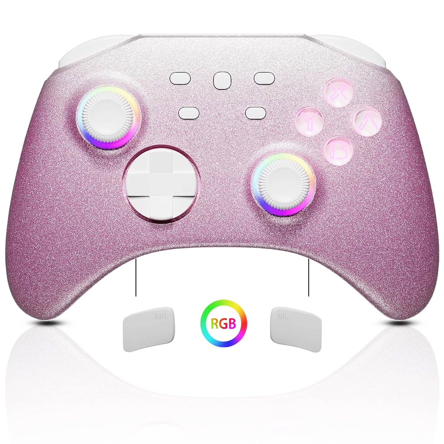 PokÃ©mon Violet Game Disc and Upgraded Switch Pro Controller for Nintendo Switch/OLED/Lite, Wireless Switch Remote for PC/IOS/Android/Steam Pink