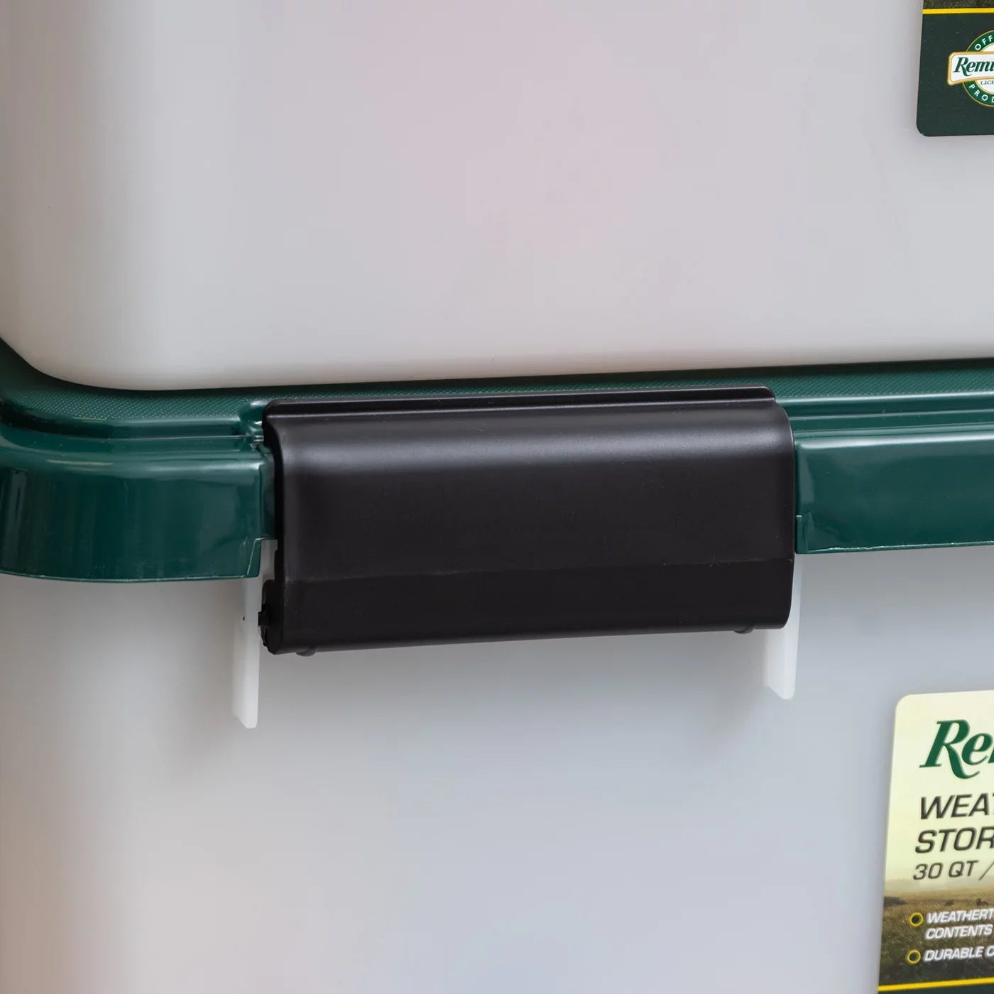 RemingtonÂ® 30 Quart WeatherPro Gasket Storage Box with Buckles Hunter Green, Set of 6