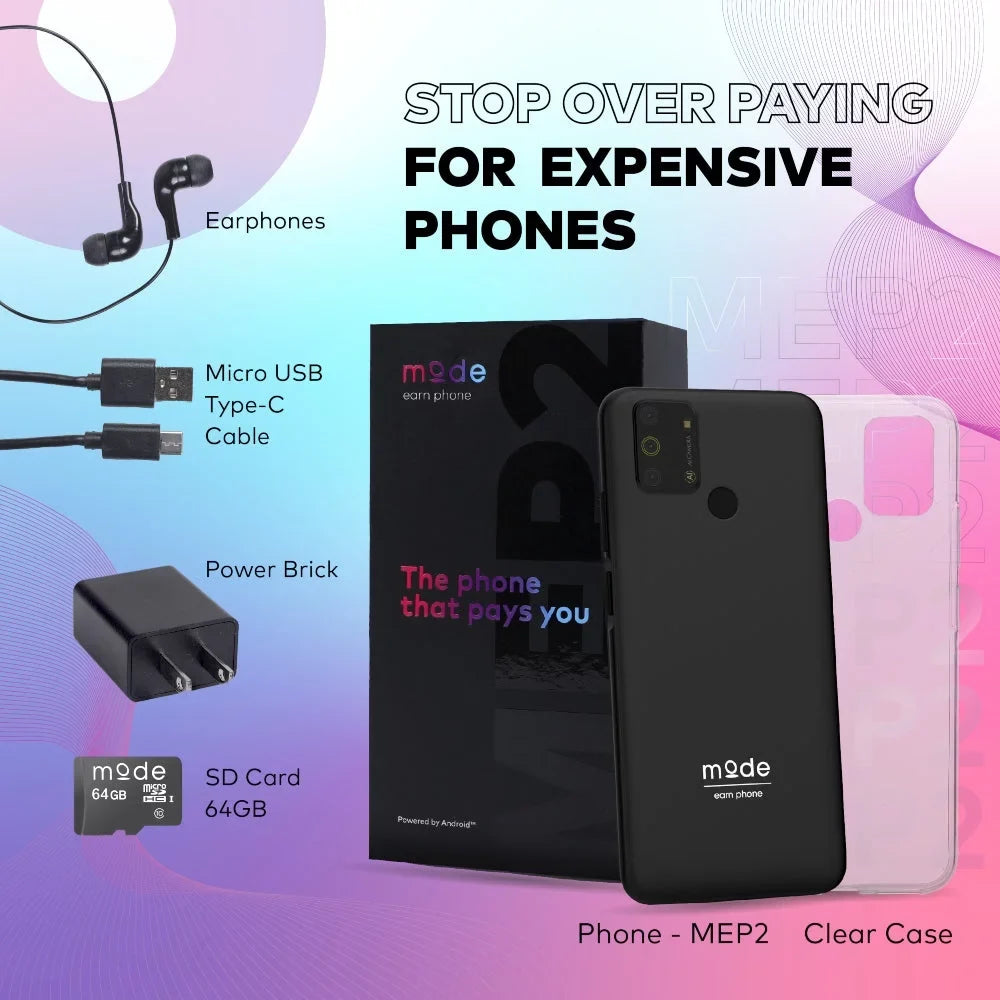 The New Mode Earn Phone, Unlocked Android Cell Phone,Smartphone 128GB, 6.52â, 13MP Camera - Exclusive Design