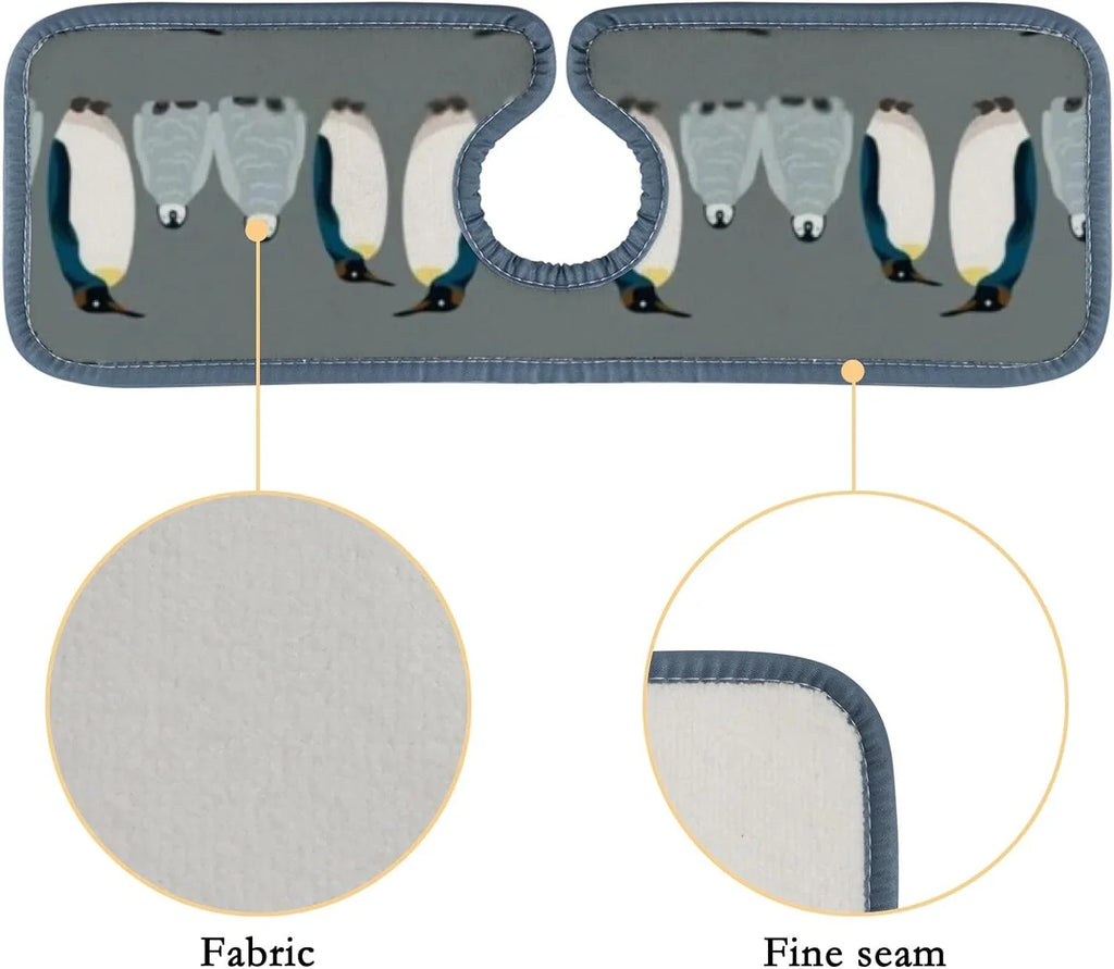 Stylish Bestwell 3PCS Faucet Absorbent Mat, Sea Bird Penguin Washable Sink Splash Guard Drip Catcher, Kitchen Bath Countertop Sinkmat Microfiber Drying Mats