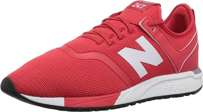 Stylish New Balance Mens 247 Decon V1 Sneakers, M9.5/W11, Red/White