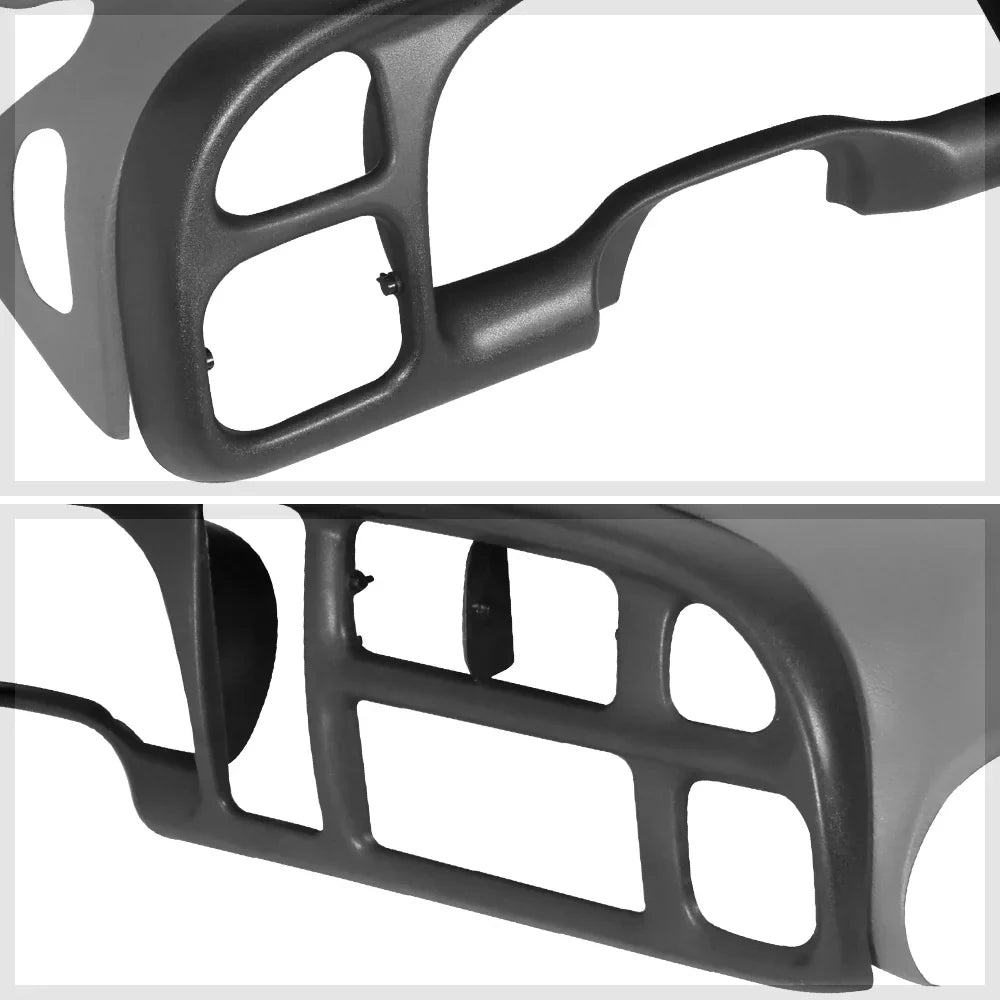 Grey Dash Board Cap Cover Bezel Overlay+Instrument Bezel Kit for 98-02 Dodge Ram Fits select: 1998-2001 DODGE RAM 1500, 1998-2002 DODGE RAM 2500