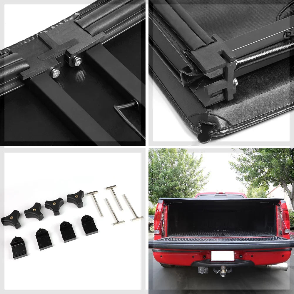 Stylish Short Bed Truck Tonneau Cover 5Ft Soft Top Tri-Fold Fleetside for 05-21 Frontier Fits select: 2005-2019 NISSAN FRONTIER